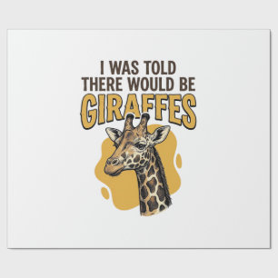 Papel De Presente Camisa engraçada de girafa com desenho vintage_1
