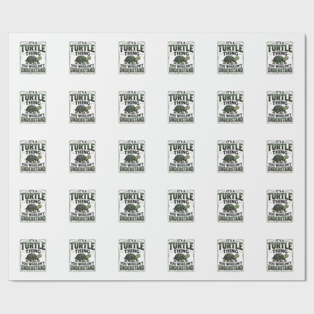 Papel De Presente Camisa engraçada de tartaruga amante da coisa de t (Aberto)