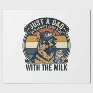 Papel De Presente Camisa engraçada do pai com design retrô de leite