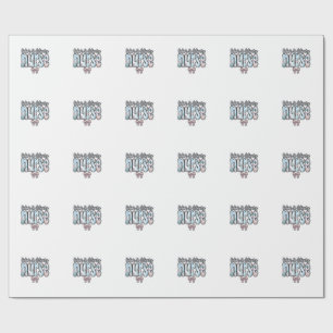 Papel De Presente Camisa Floral Vintage Enfermeira Trabalho de Parto