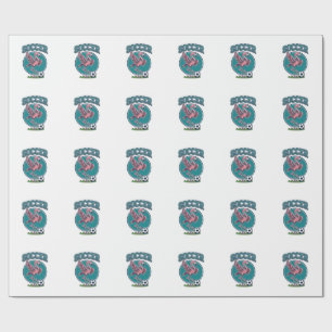 Papel De Presente Camisa Gráfica do Jogador de Futebol Flamingo Vint
