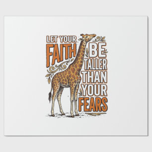 Papel De Presente Camisa Inspiradora Vintage Girafa Fé Design_1