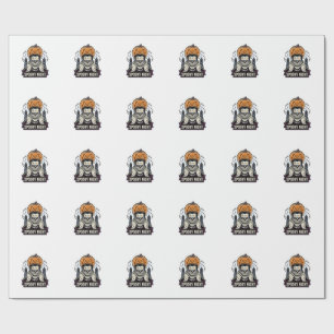 Papel De Presente Camisa Monstro de Halloween com Gravação da Lua de