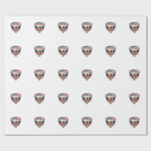 Papel De Presente Camisa Patriótica de Sorvete Vintage América Desig