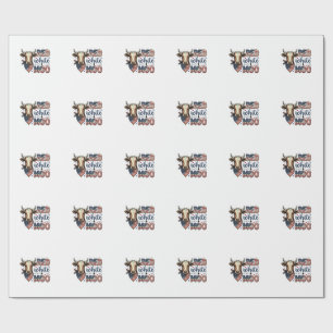 Papel De Presente Camisa Patriótica Vaca Vermelha Branca Moo 4 de Ju