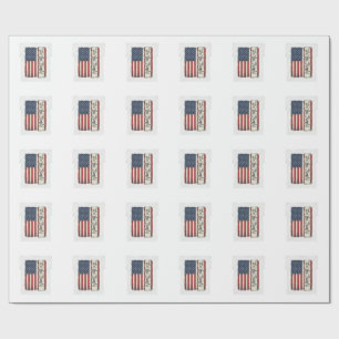 Papel De Presente Camisa Patriótica Vintage We the People Flag Desig