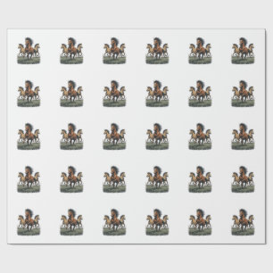 Papel De Presente Camisa Vetorial Ocidental Cavalos Selvagens Vintag