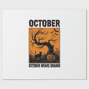Papel De Presente Camisa Vintage Assustadora de Halloween de Outubro