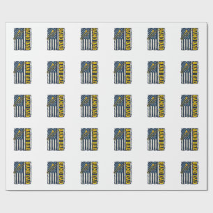 Papel De Presente Camisa Vintage da Bandeira Americana do Trombone d