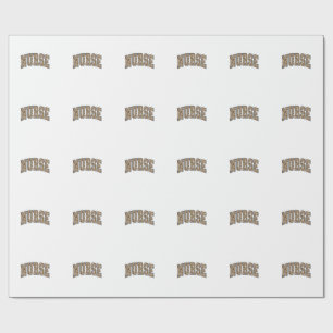 Papel De Presente Camisa Vintage de Enfermeira com Design de Varsity