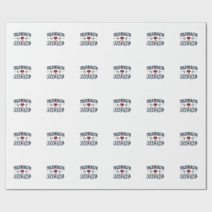 Papel De Presente Camisa Vintage de Enfermeira de Tele-Saúde Coração