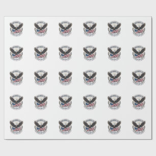Papel De Presente Camisa Vintage Dia da Independência Águia Bandeira