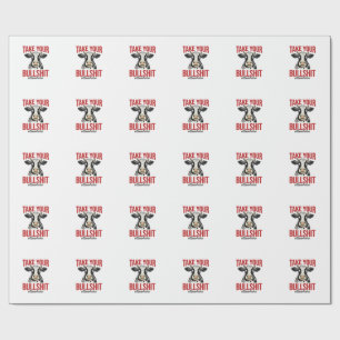 Papel De Presente Camisa Vintage Engraçada Vaca em Outro Lugar_