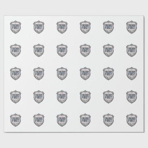 Papel De Presente Camisa Vintage Escudo Patriótico Liberdade Primeir
