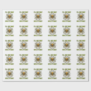 Papel De Presente Camisa Vintage Halloween de Caveira de Aranha Engr