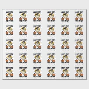Papel De Presente Camisa Vintage Halloween Fantasma Abóbora Assustad