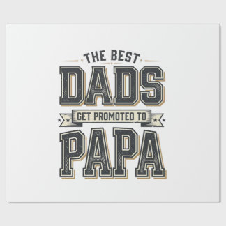 Papel De Presente Camisa Vintage Melhor Pai Promovido a Papai Design