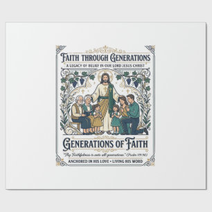 Papel De Presente Camiseta Árvore Genealógica de Jesus Fé Desenho