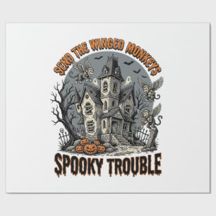 Papel De Presente Camiseta Assustadora do Halloween dos Macacos Alad