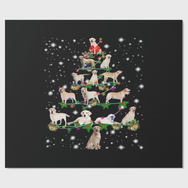 Papel De Presente Camiseta Clássica de Árvore de Natal do Labrador R (Aberto)