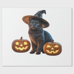 Papel De Presente Camiseta Clássica de Magia de Gato Preto de Hallow
