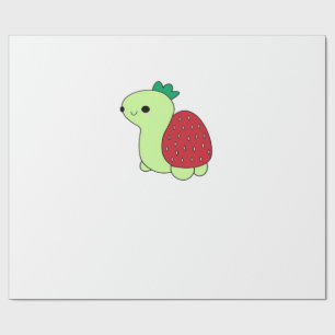 Papel De Presente Camiseta Clássica de tartaruga de morango verde tí