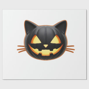 Papel De Presente Camiseta Clássica Emoji de Abóbora Jack o'Lantern