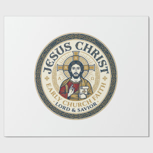 Papel De Presente Camiseta Cristã Antiga Pais do Deserto de Jesus