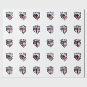 Papel De Presente Camiseta Cruz Patriótica Fé Família Liberdade Cora