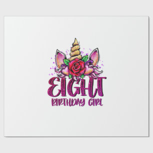Papel De Presente Camiseta de aniversário de 8 anos para menina