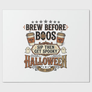 Papel De Presente Camiseta de Café de Halloween Prepare Antes dos Fa