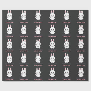 Papel De Presente Camiseta de Coelho Fofo Algum Coelho Ama Você