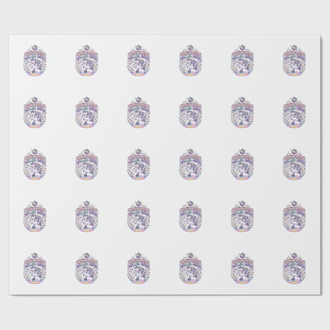 Papel De Presente Camiseta de Design Gráfico de Disco de Patins Unic (Aberto)
