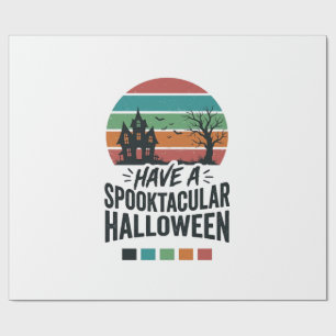 Papel De Presente Camiseta de Gravura Vintage de Halloween Espetacul