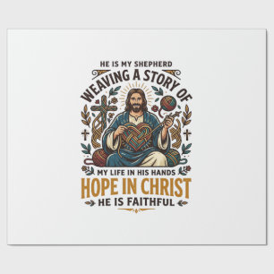 Papel De Presente Camiseta de Jesus Crochê Tricô Fé Inspiradora