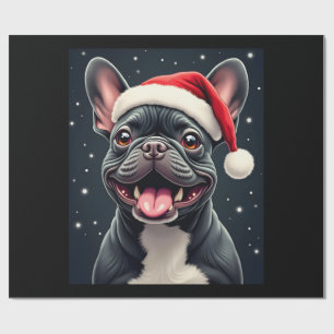 Papel De Presente Camiseta de Manga Comprida de Natal com Bulldog Fr