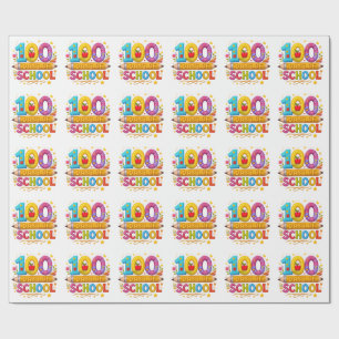 Papel De Presente Camiseta de Meninas Professor 100 Dias de Escola F