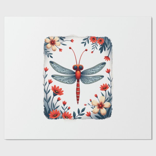 Papel De Presente Camiseta de Natal Libélula_1 (2) (Aberto)