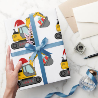 Papel De Presente Camiseta de Natal para Todler Escavadeira do Papai