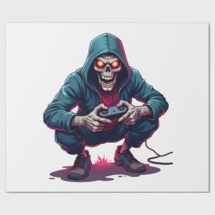 Papel De Presente Camiseta Divertida de Halloween de Jogos - Zumbi G