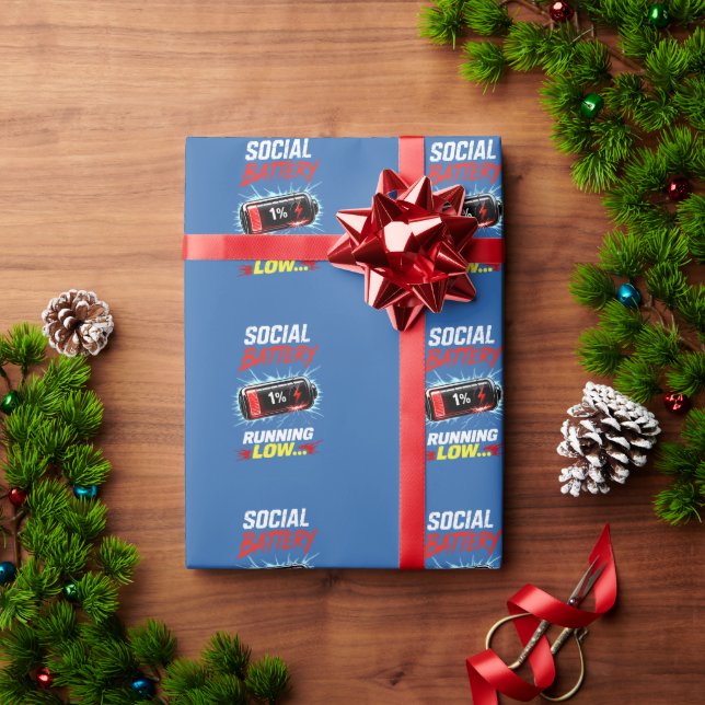 Papel De Presente Camiseta Divertida de Introvertido com Bateria Soc (Presente de Natal)