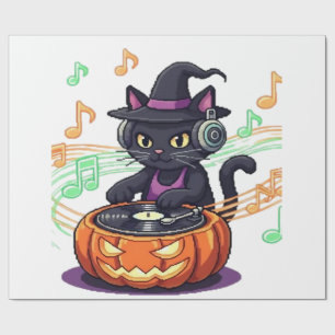 Papel De Presente Camiseta Dj cat halloween Oversized