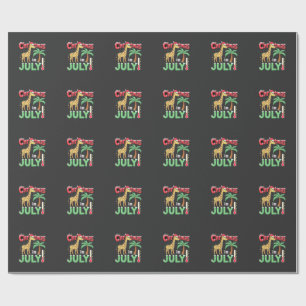 Papel De Presente Camiseta engraçada de Natal em julho Santa Girafa
