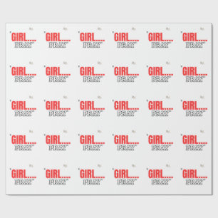 Papel De Presente Camiseta Girl Pray Camisa Cristã Baseada na Fé p