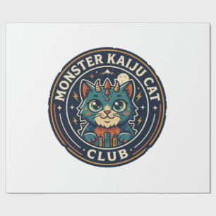 Papel De Presente Camiseta Gráfica de Arte de Gato Monstro Kaiju - A