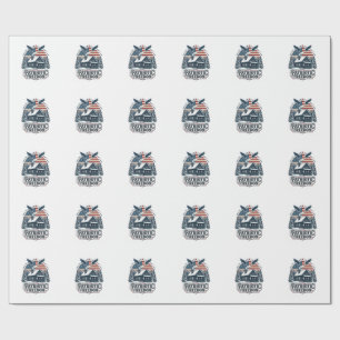 Papel De Presente Camiseta Gráfica Vetorial de Cabana de Inverno Pat