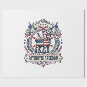 Papel De Presente Camiseta Gráfica Vetorial Fazenda de Cabra Patriót