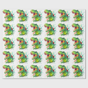 Papel De Presente Camiseta Infantil Menino Smash Parede Dinossauro T