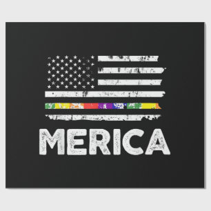 Papel De Presente Camiseta LGBT Bandeira Americana Orgulho - 4 de Ju