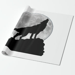 Papel De Presente Camiseta Lobo à Luz da Lua - Cachorro legal uivand